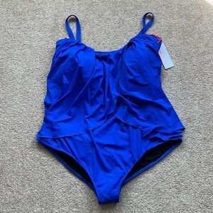 Magisculpt Royal Blue Wireless Adjustable Straps One Piece Swimsuit - NWT
